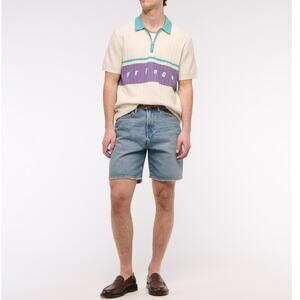 Abercrombie & Fitch Prince Tennis Quarter Zip Sweater Polo Medium Knit Preppy